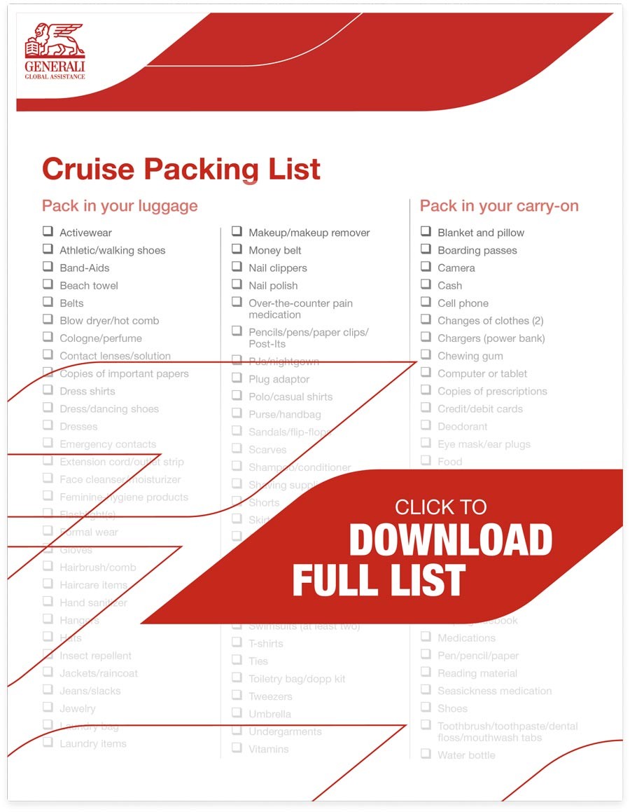 cruise packing checklist