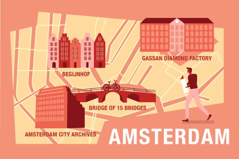 infographic of free things to do in Amsterdam
