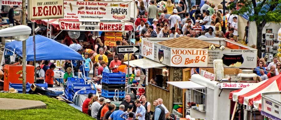 Large crowd at a BBQ Festival